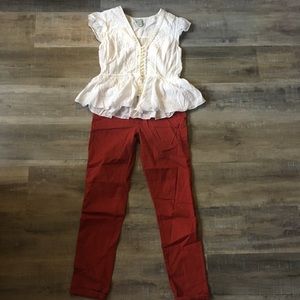 Odille white peplum blouse (sz 8)